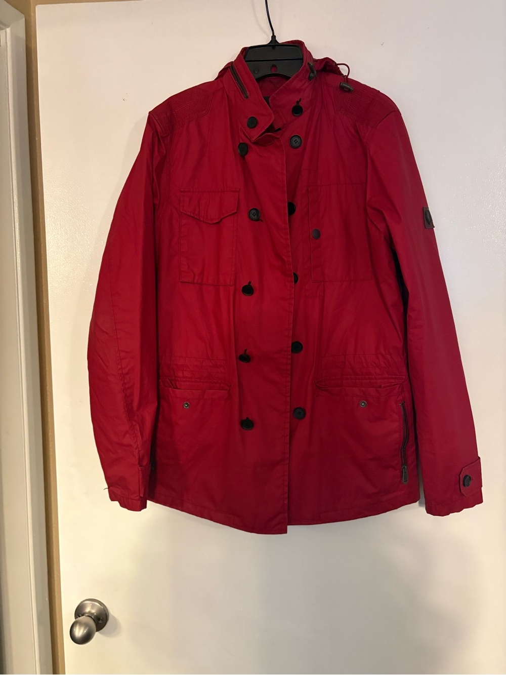 Ben Sherman Red Double-Breasted Trench Coat